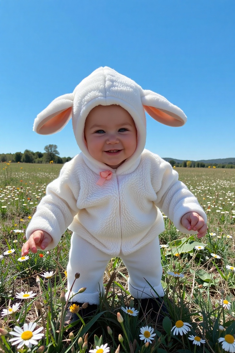 full body,  a child dressed in a lamb cosplay,  lamb costume on Tensor.Art