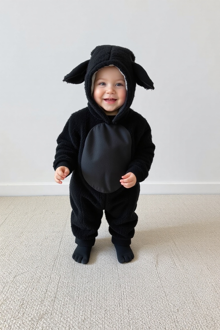 full body,  a child dressed in black lamb cosplay,  lamb costume on Tensor.Art