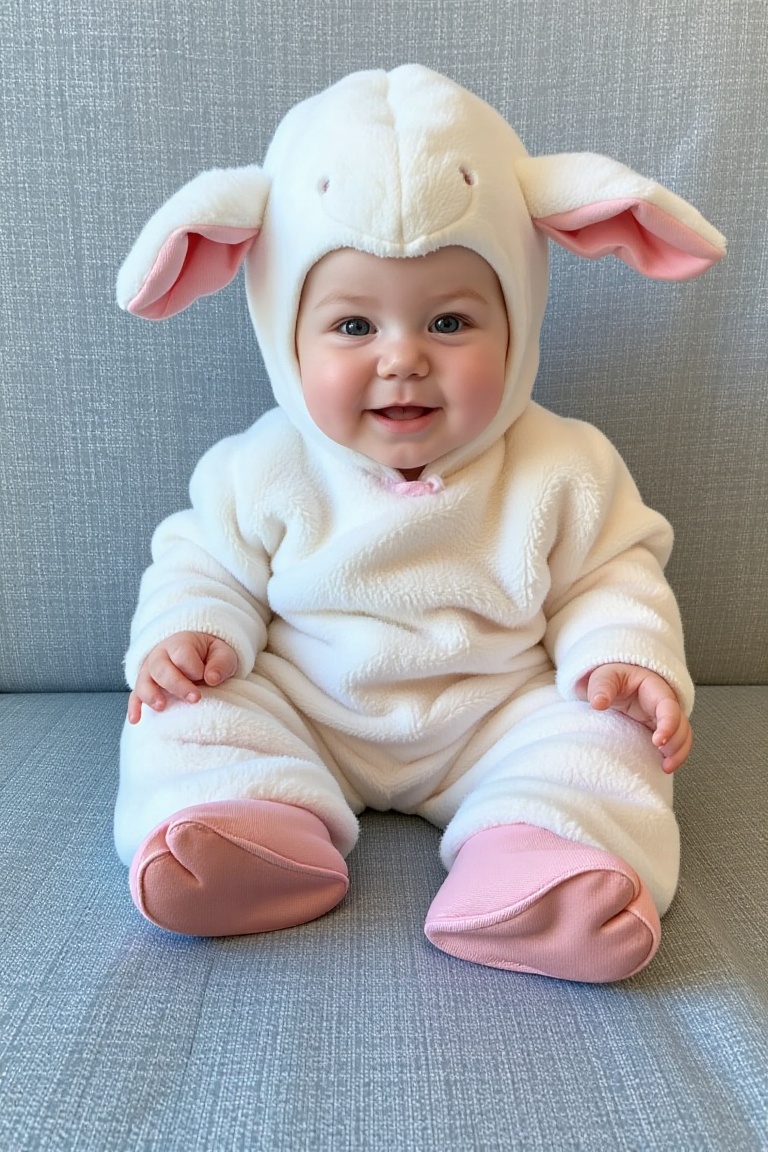 full body,  a child on sitting dressed in lamb cosplay,  lamb costume on Tensor.Art