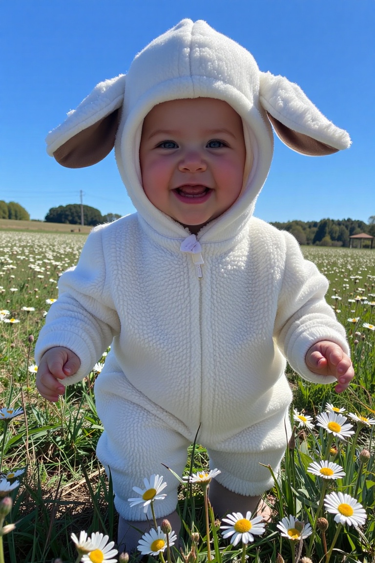 full body,  a child dressed in a lamb cosplay,  lamb costume on Tensor.Art