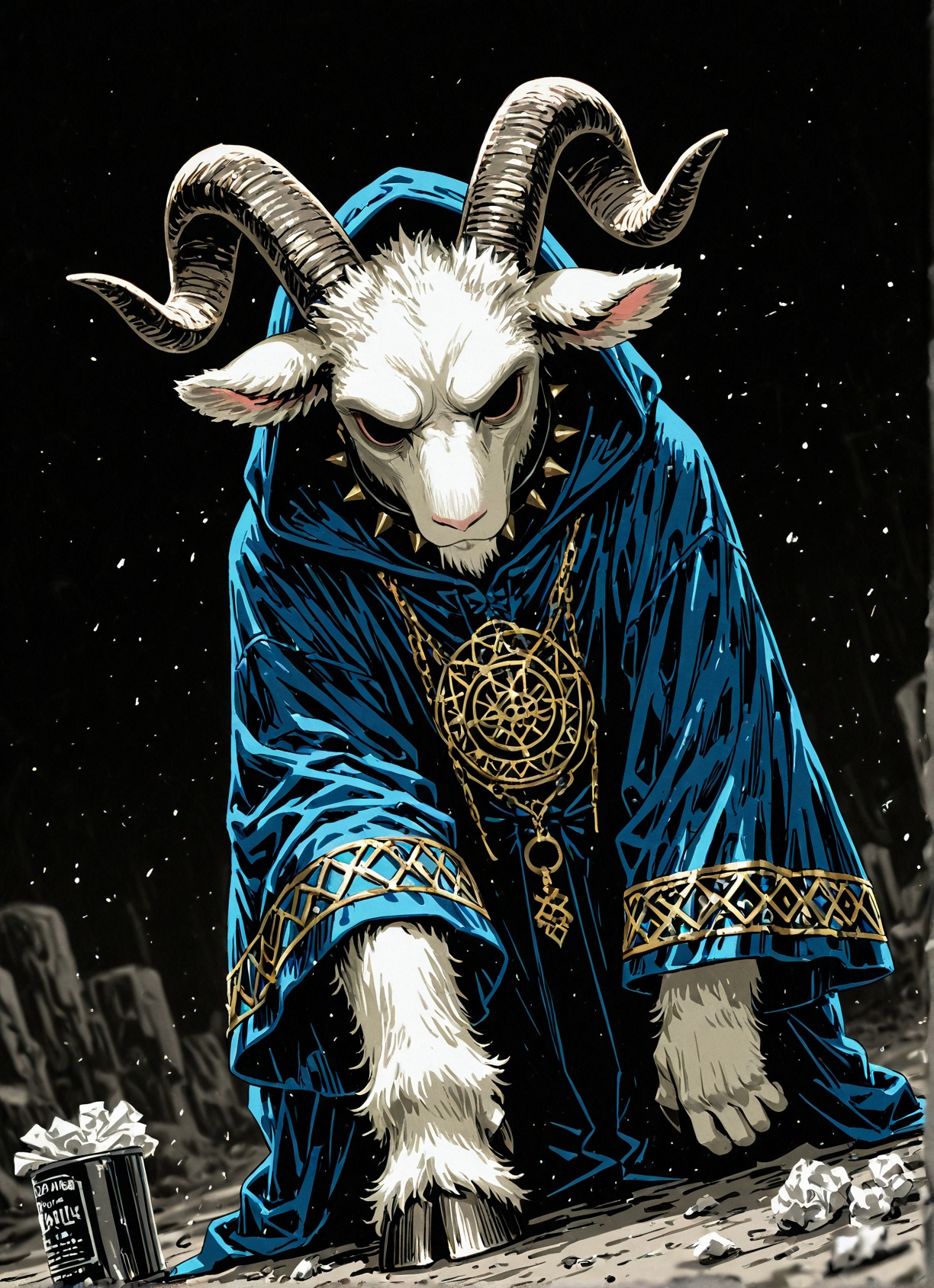 GoatWizard,  custom artisanal painting by Prog420ress,  vector art on Tensor.Art