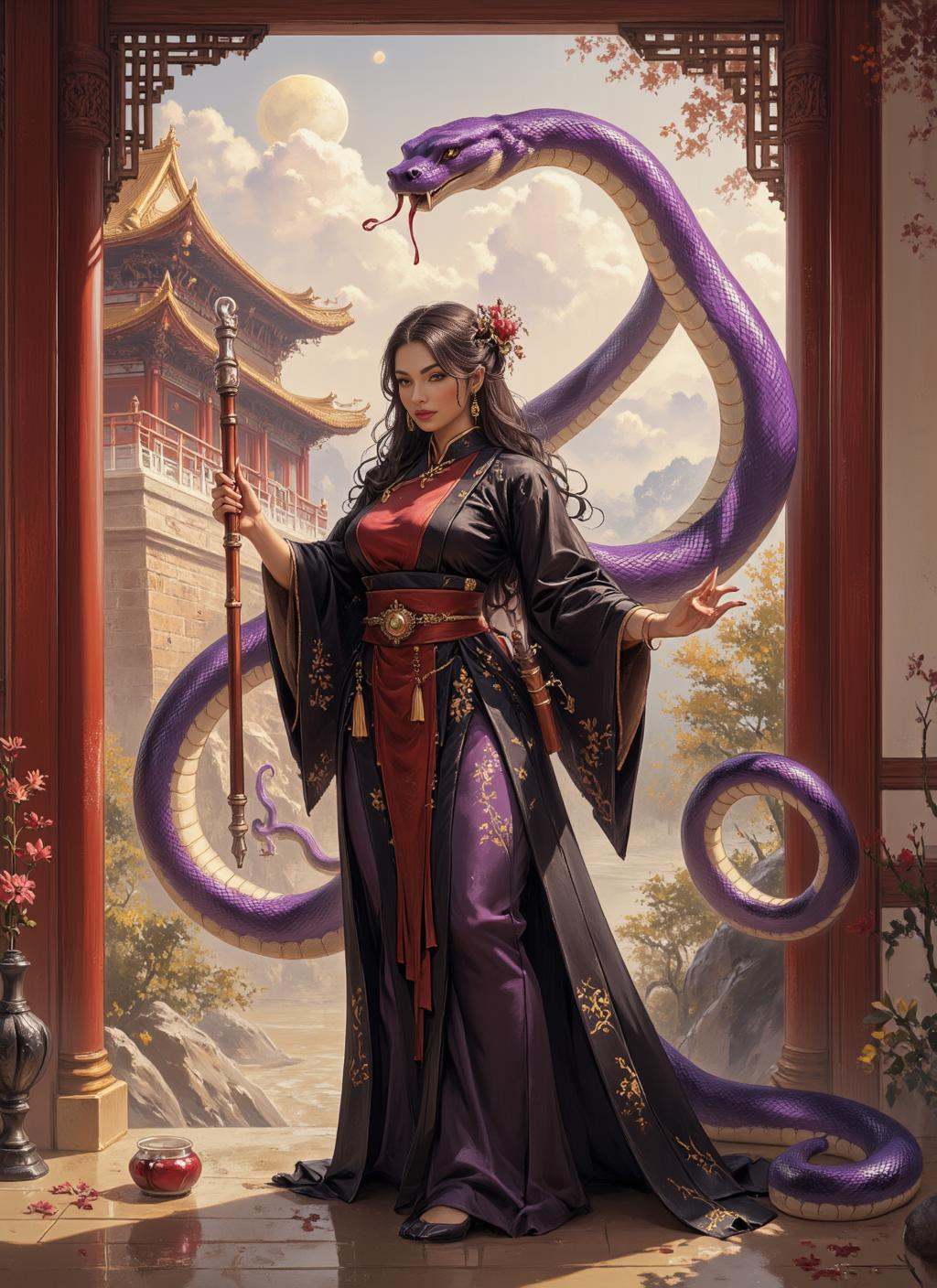 Ink Dripping Drawing,  watercolor painting Chinese Gongbi art,  dark fantasy art on Tensor.Art