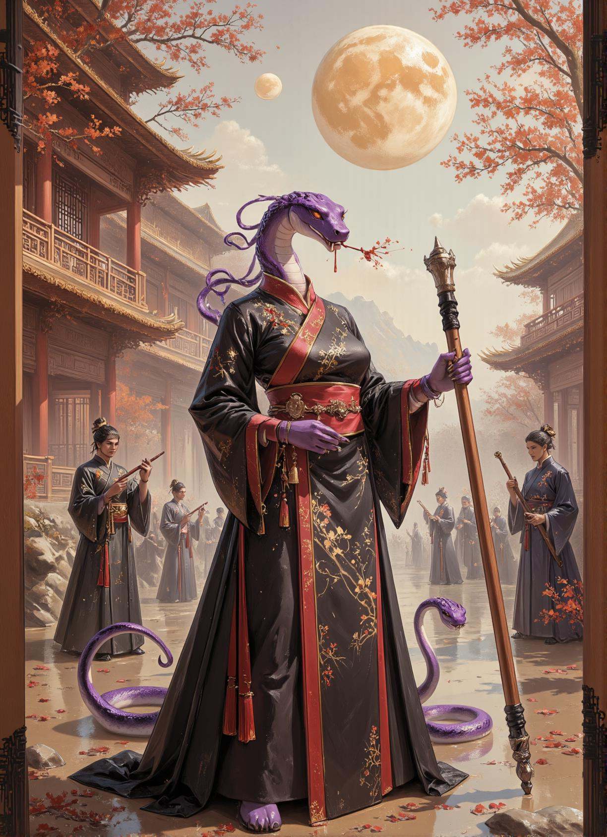 Ink Dripping Drawing,  watercolor painting Chinese Gongbi art,  dark fantasy art on Tensor.Art