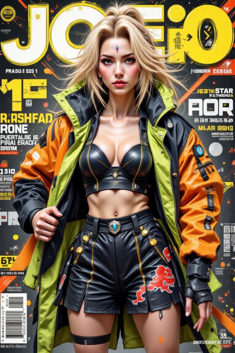 tsunadecosreal,  cyberpunk-inspired art style,  multiple magazine on Tensor.Art