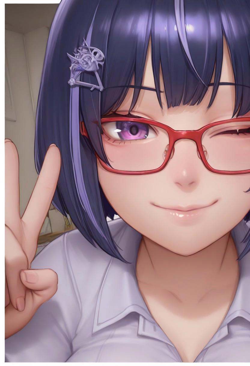 1girl,  solo,  purple eyes on Tensor.Art