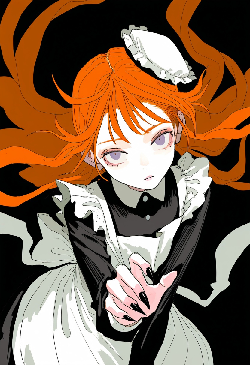 1girl,  upper body,  maid on Tensor.Art