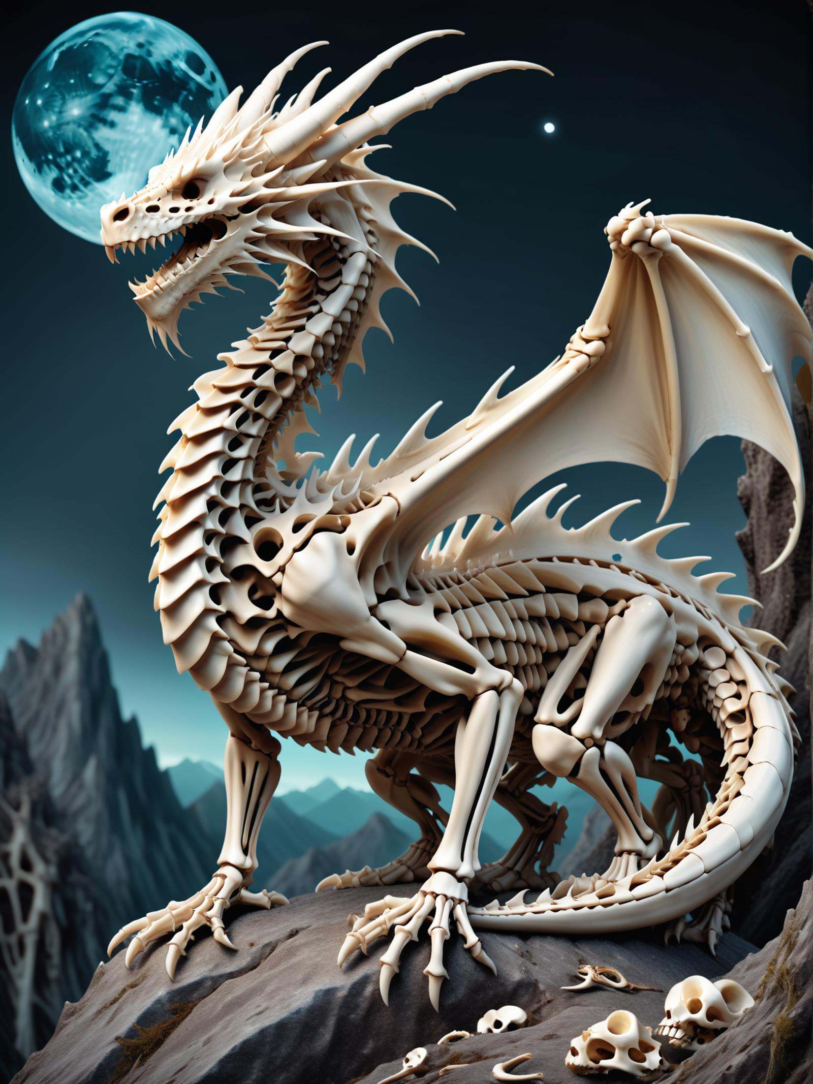 dragon,  scales shimmering with iridescent colors,  perched atop a craggy peak on Tensor.Art