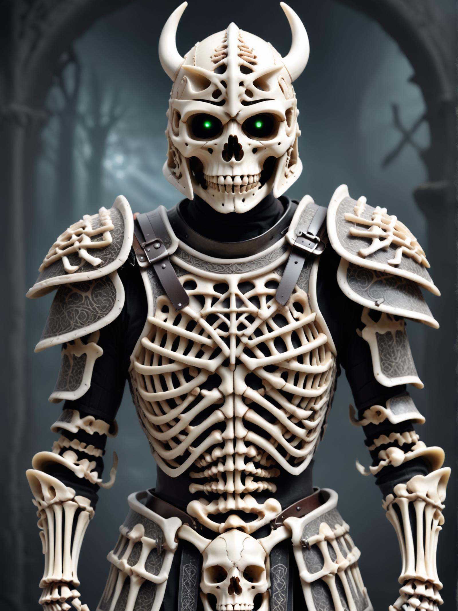 full shot,  dark skeleton knight,  black helmet on Tensor.Art