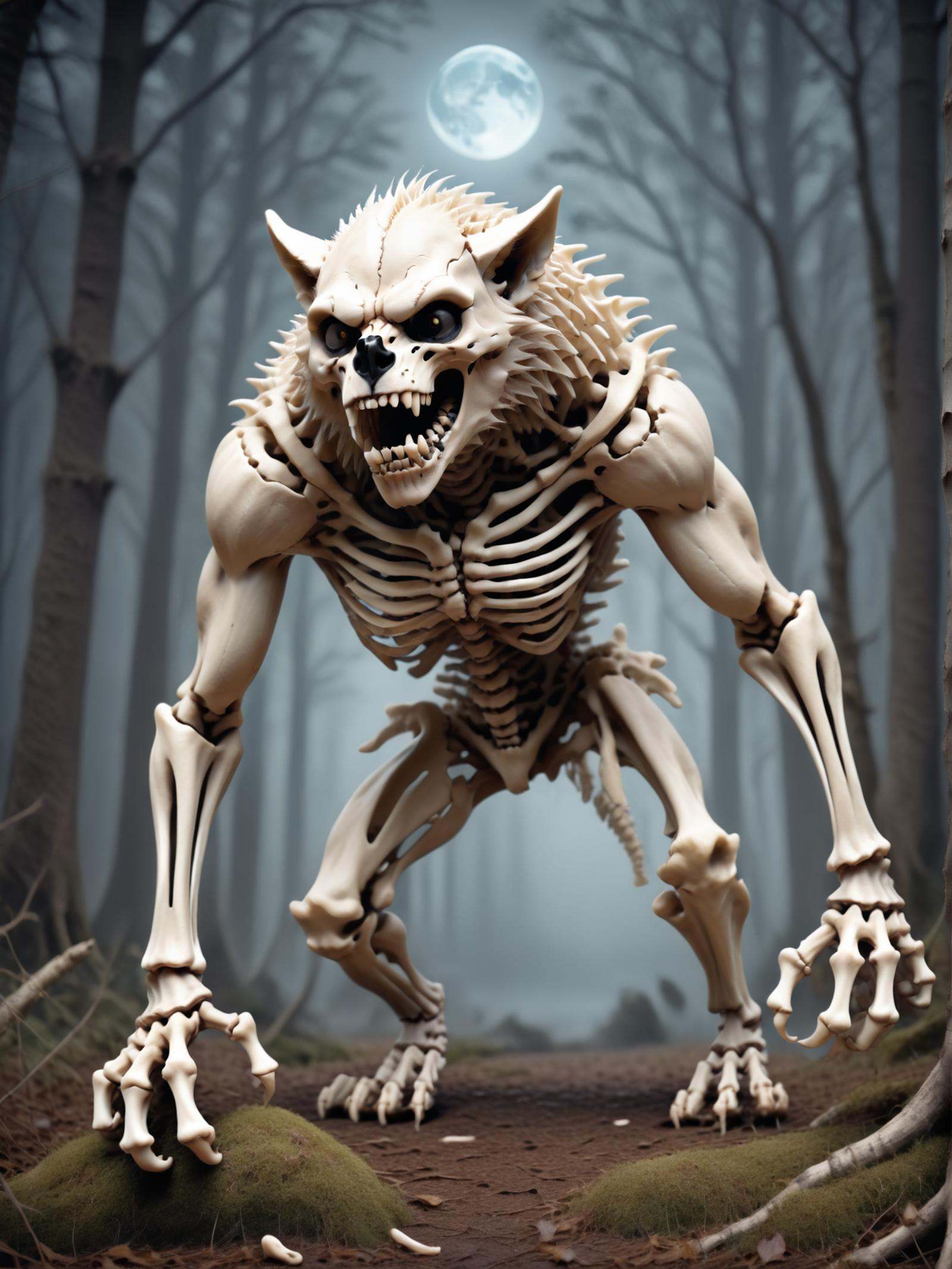 werewolf,  fur bristling,  fangs bared on Tensor.Art
