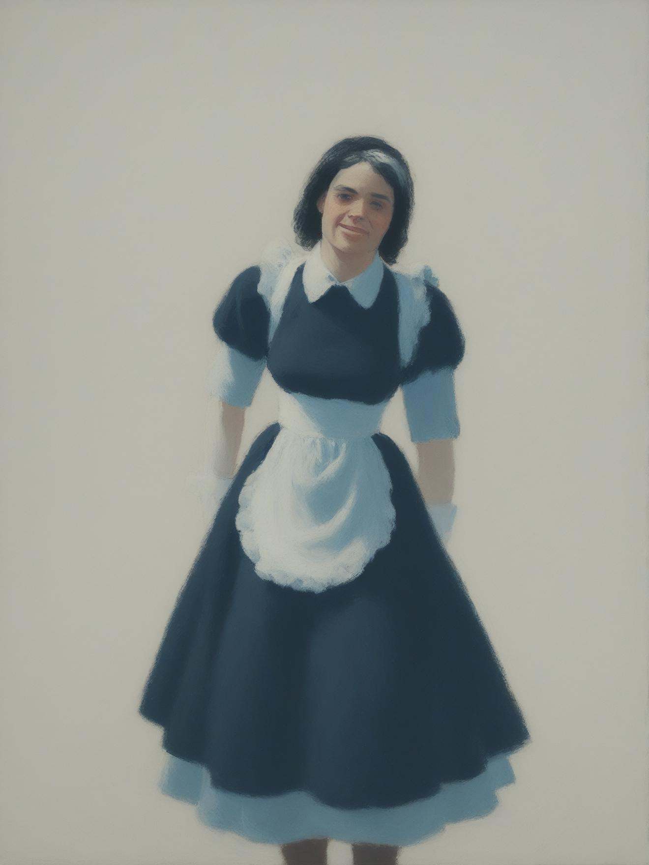 score_9,  a happy medieval woman housemaid,  dark hair on Tensor.Art