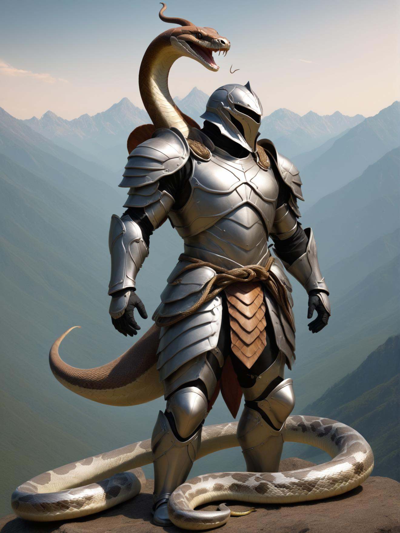 man,  armor,  mountains on Tensor.Art