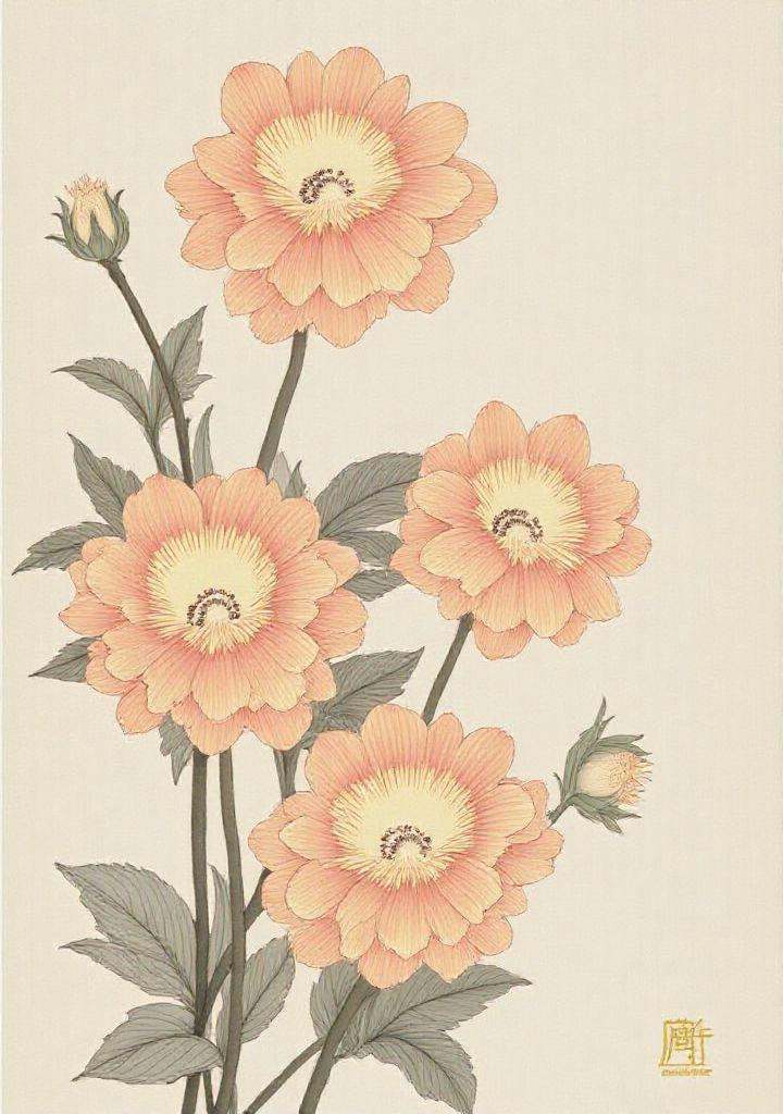 19. **Gaillardia (Blanket Flower)** – Bright,  daisy-like blooms. gongbi,  painting silky lines on Tensor.Art