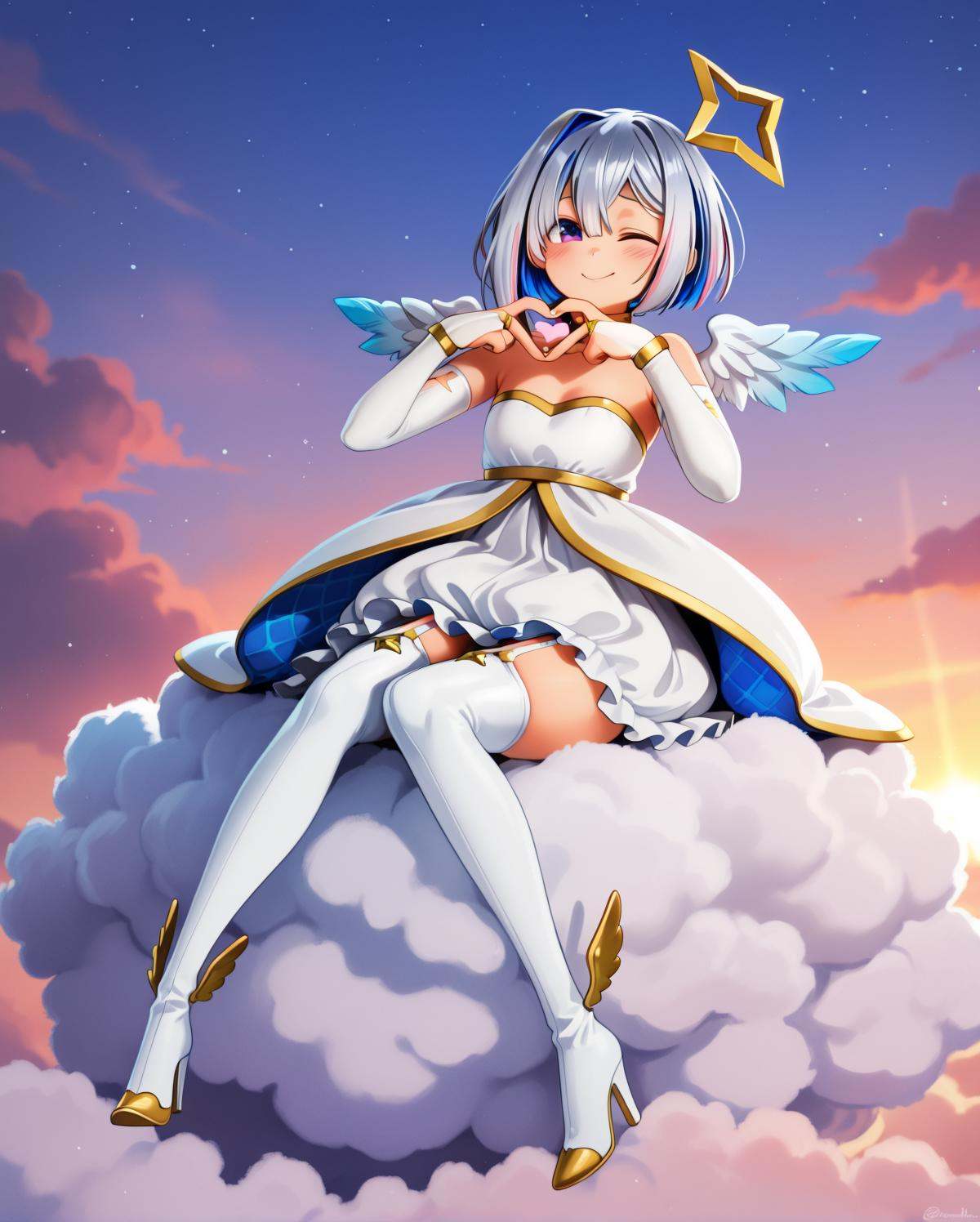 sky,  sitting,  on cloud on Tensor.Art