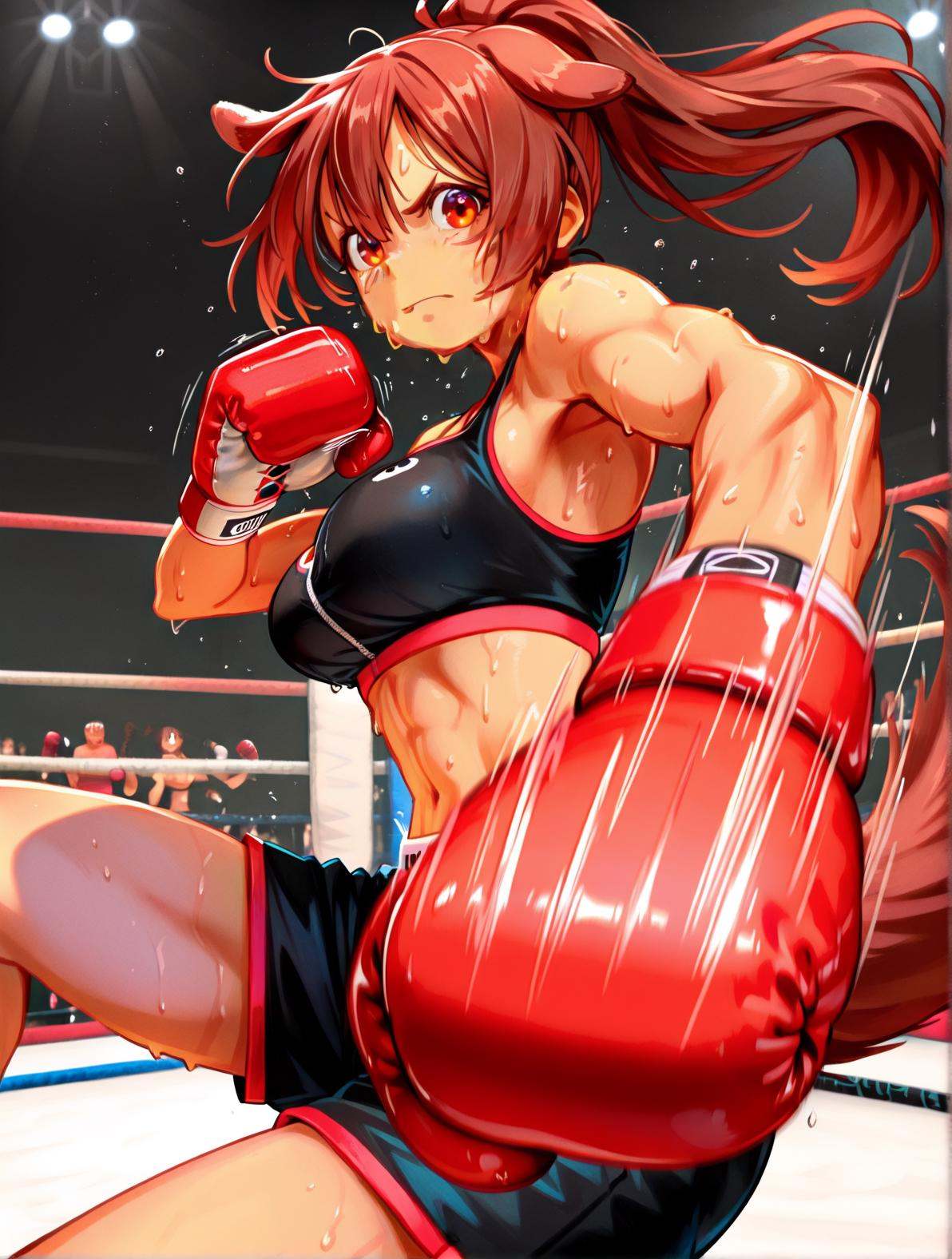 pov,  boxing,  boxing ring on Tensor.Art