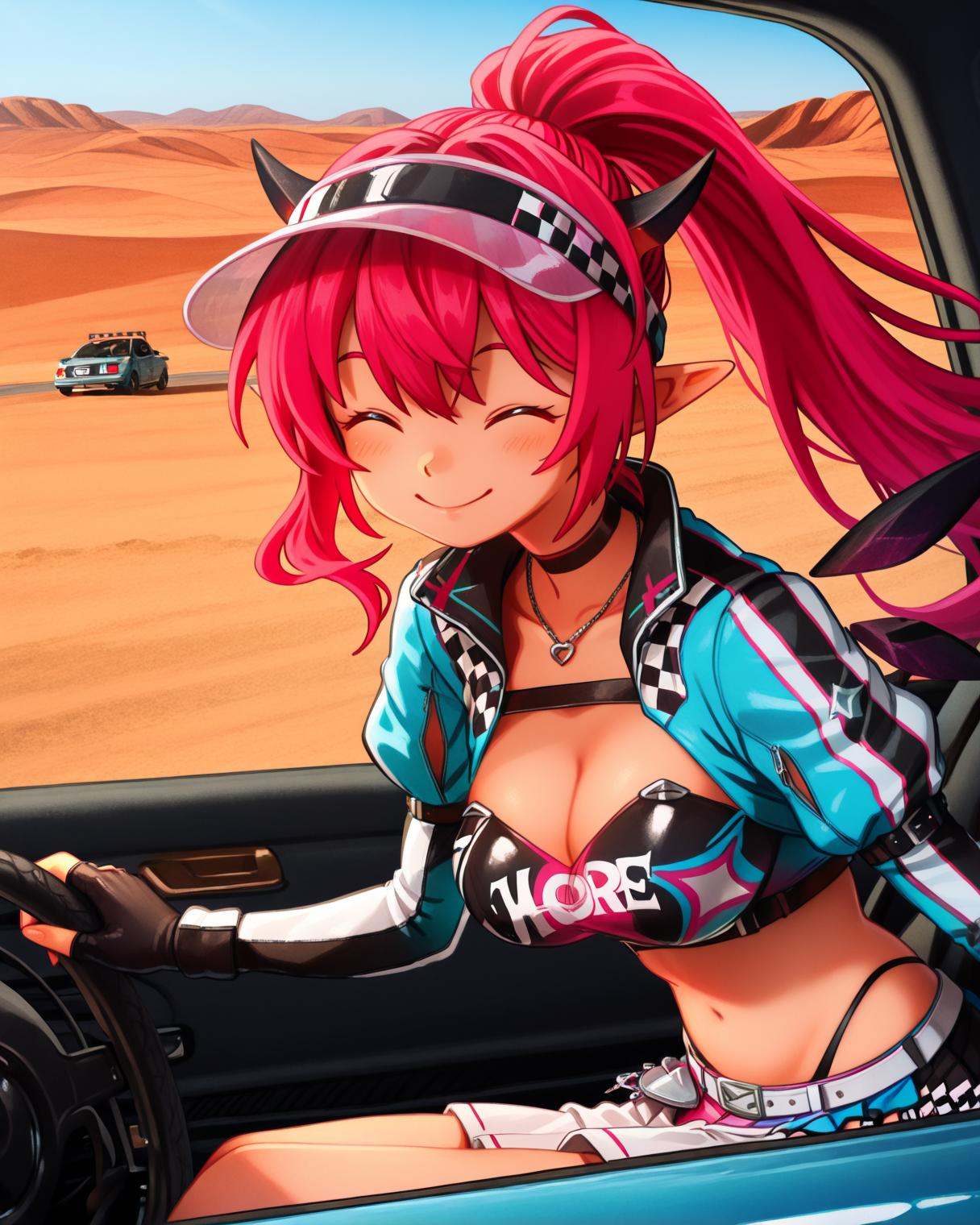 car interior,  full composition,  desert on Tensor.Art