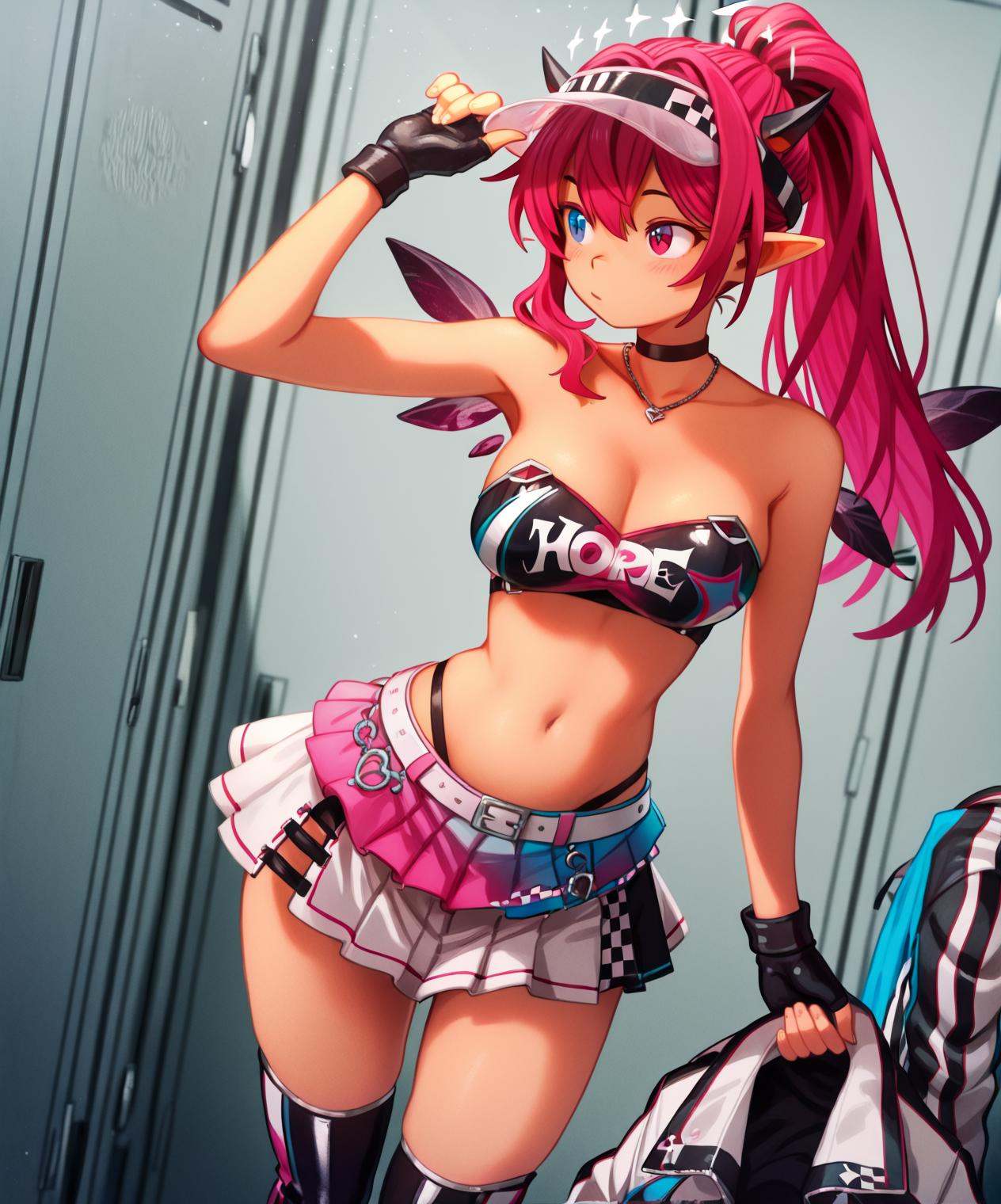 locker room,  open locker,  standing on Tensor.Art
