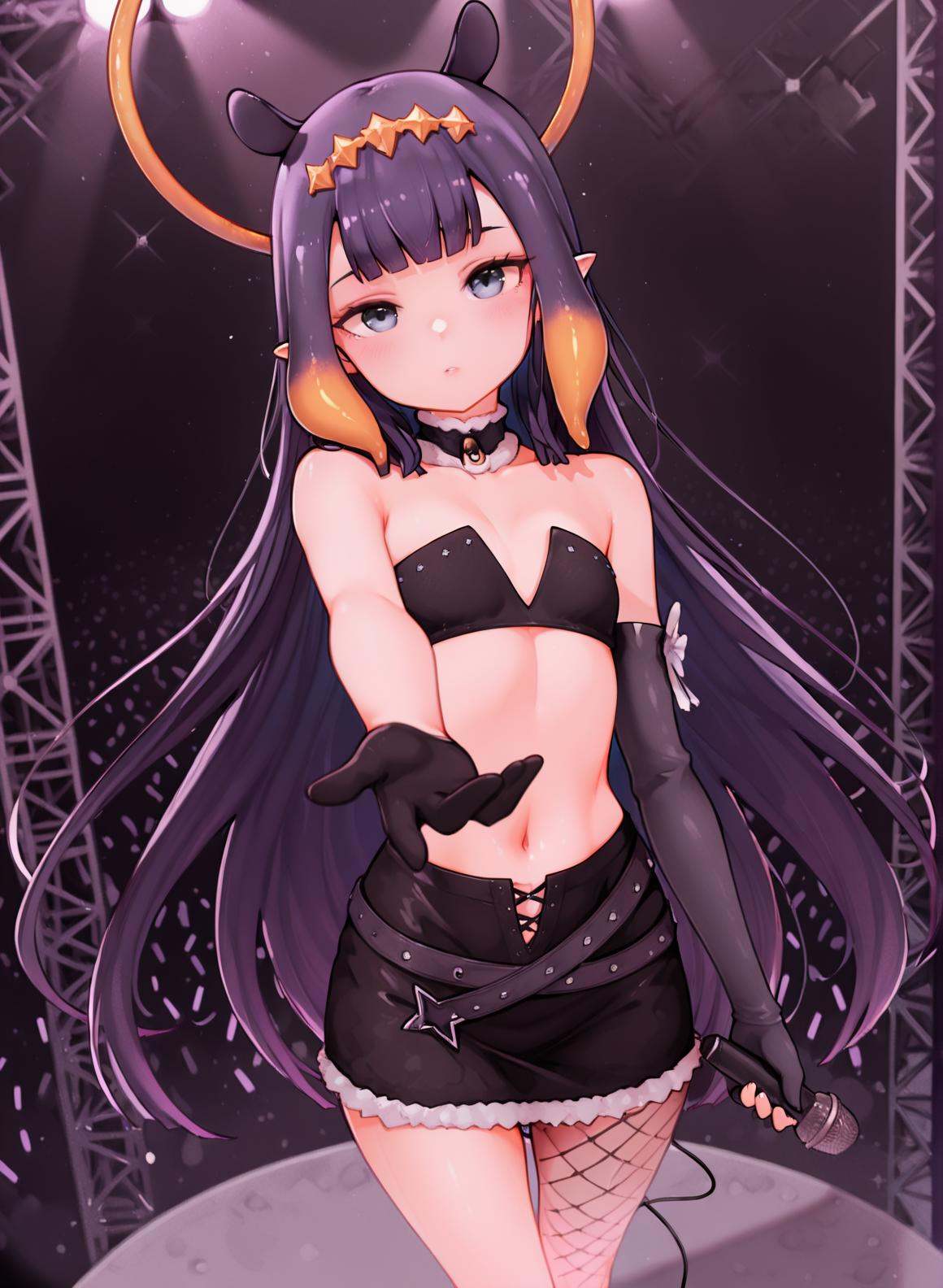 stage lights,  holding microphone,  concert on Tensor.Art