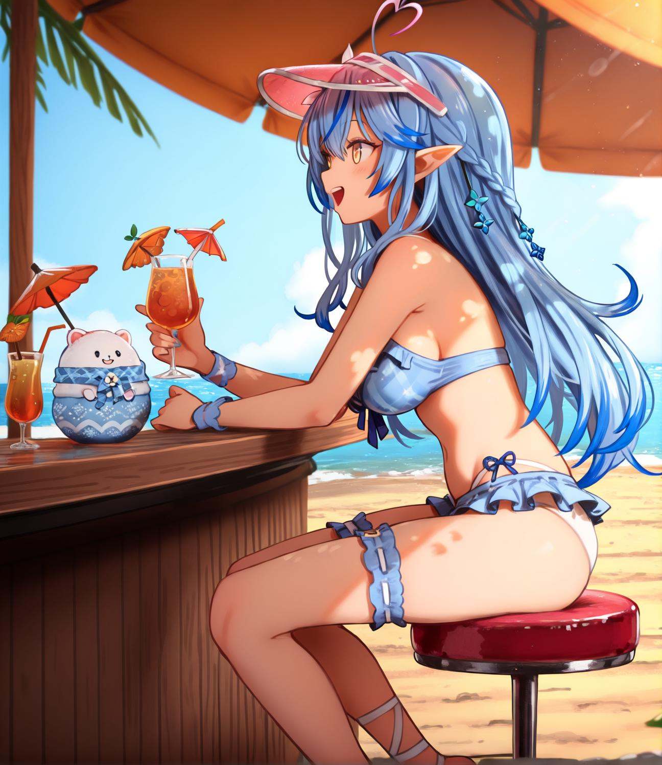 beach,  bar \(place\),  from side on Tensor.Art