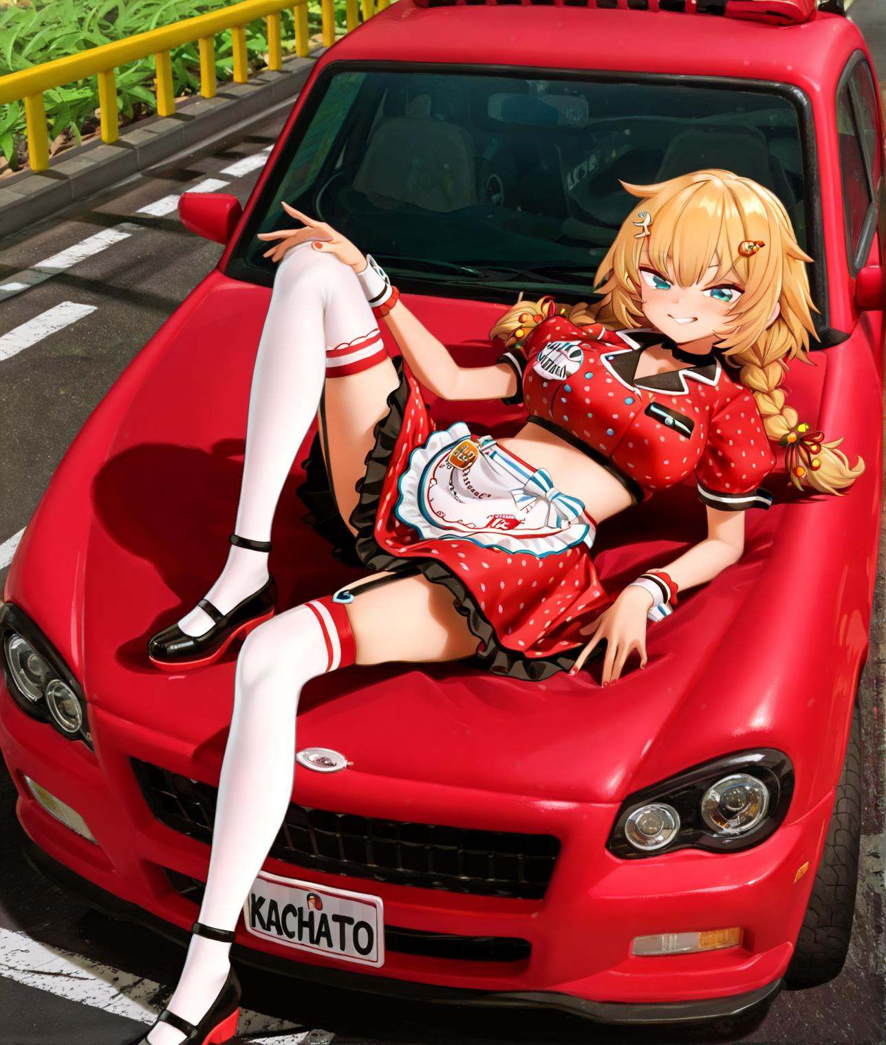 full body,  outdoors,  parking lot on Tensor.Art