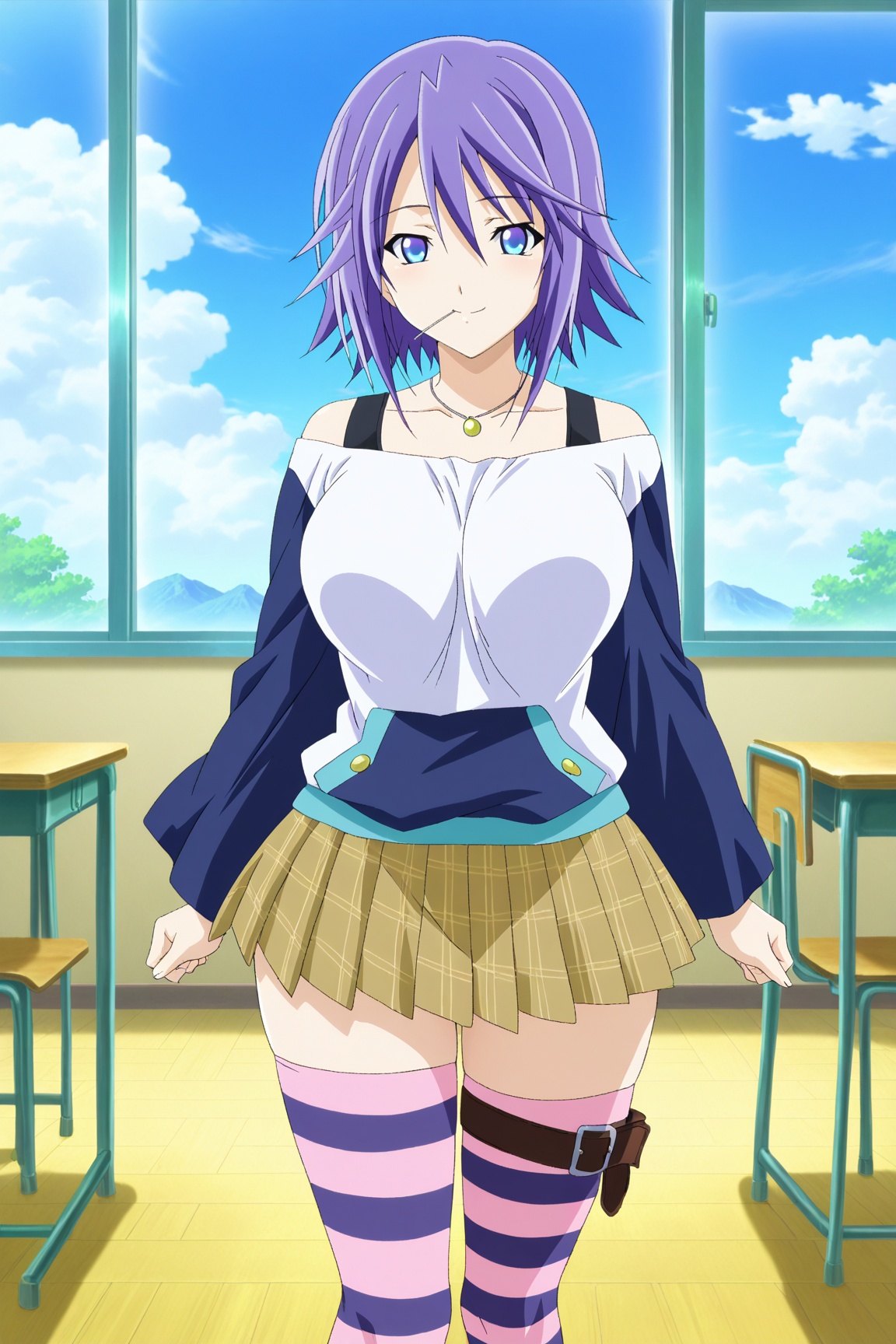 1girl,  Mizore Shirayuki,  purple hair on Tensor.Art
