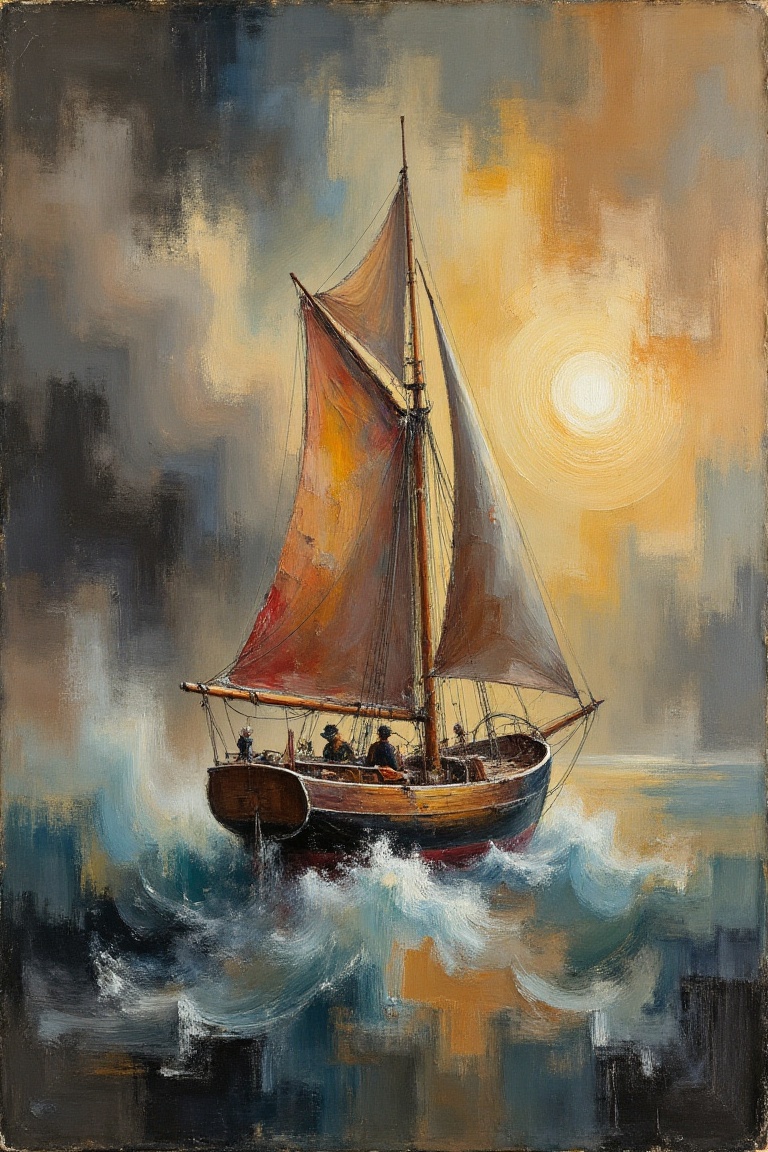a yawl sailboat in an unexpected location,  unfiltered,  powerful emotional expression evokes strong on Tensor.Art