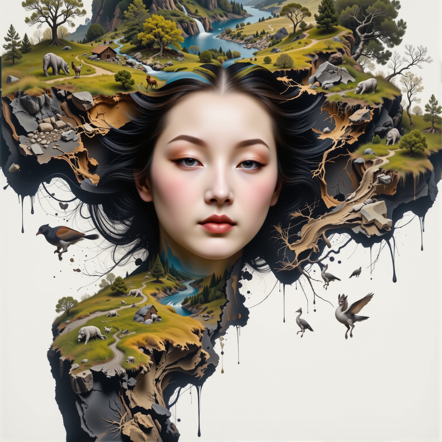 surreal,  simple background,  white background on Tensor.Art