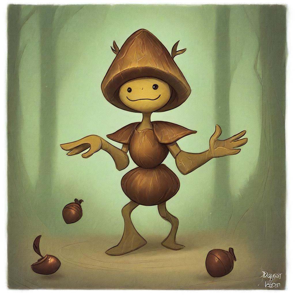 Cool Nature spirit design,  Flora Fauna,  acorn creature on Tensor.Art