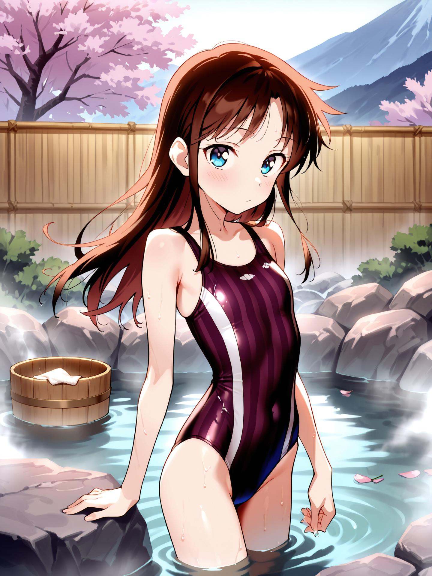 minesayakablue eyes,  brown hair,  long hair on Tensor.Art