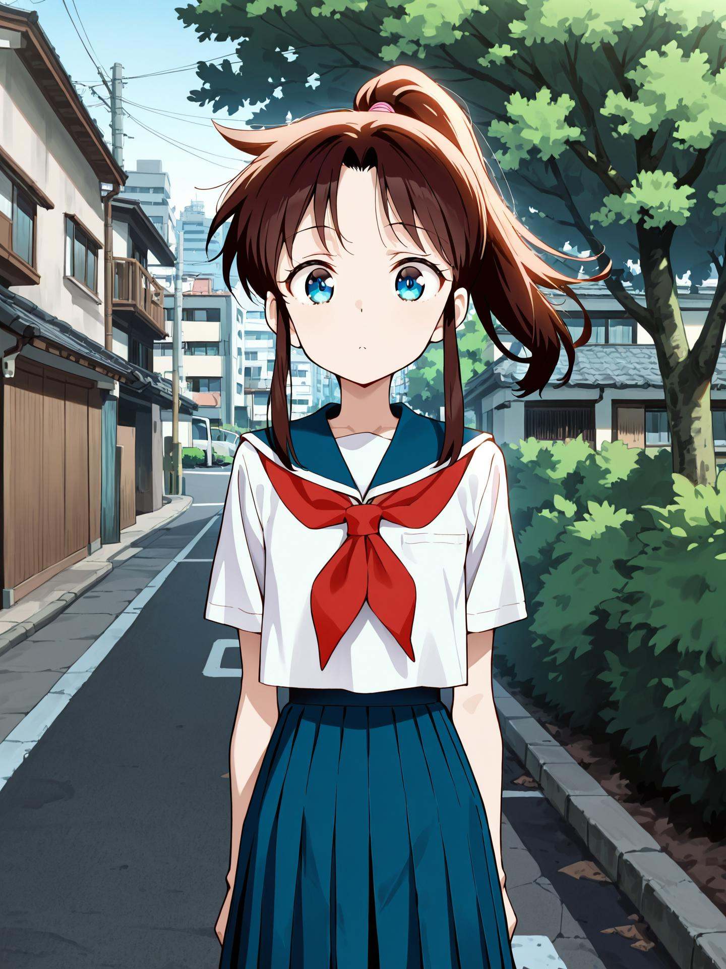 minesayakablue eyes,  brown hair,  long hair on Tensor.Art