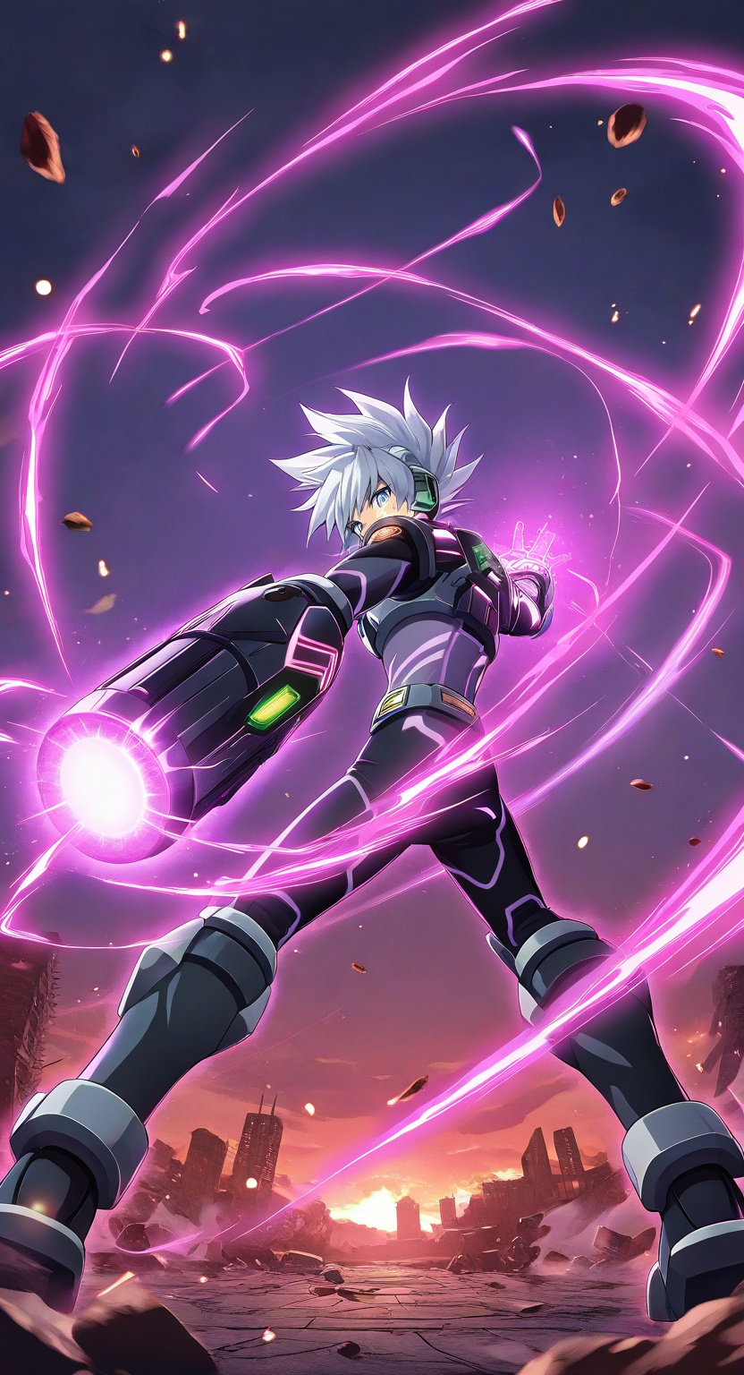 (saturated neon tones,  glowing particle effects,  high-energy light focus) on Tensor.Art