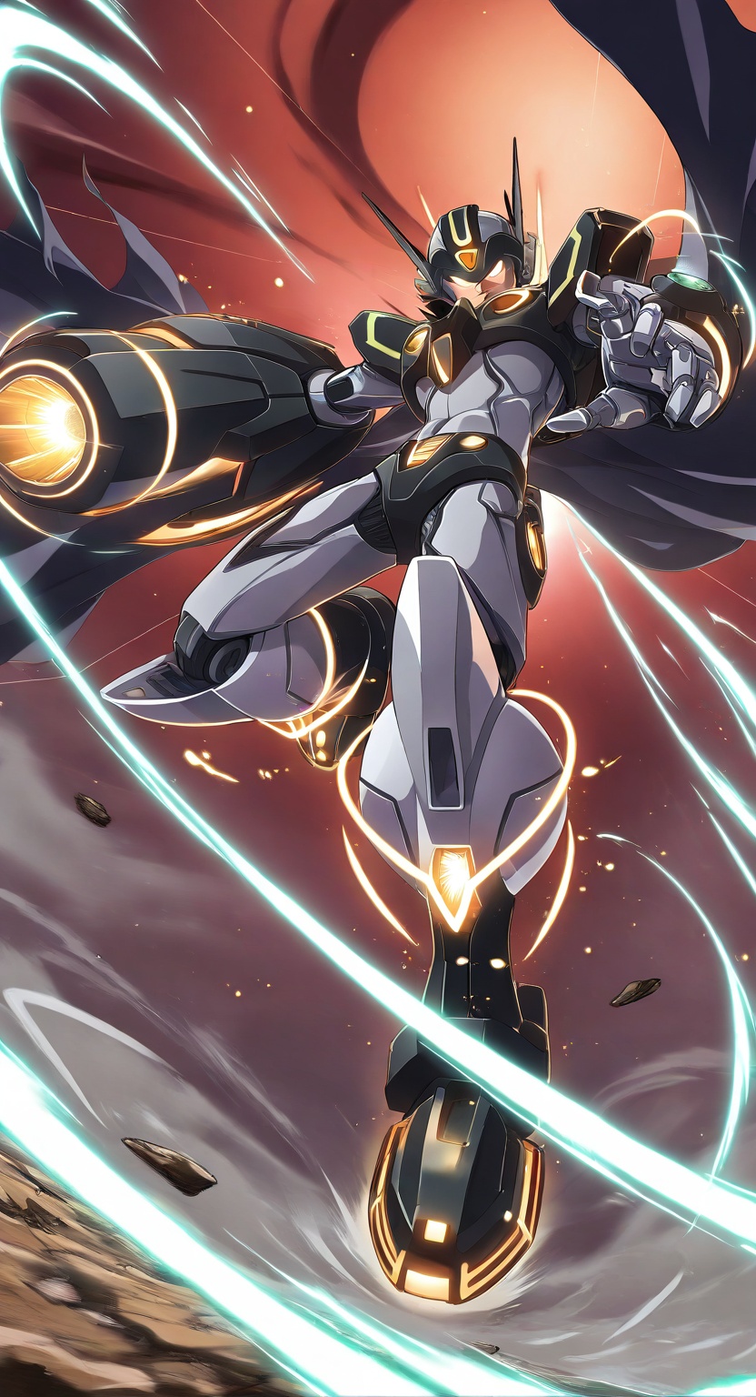 (neon illumination focused on action),  (intense energy lighting from cannon),  (no ambient beams on Tensor.Art