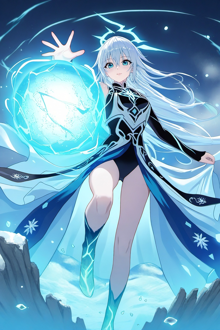 (soft frosty illumination,  cold mist and frozen embers),  (blue-white glow reflecting on armor) on Tensor.Art