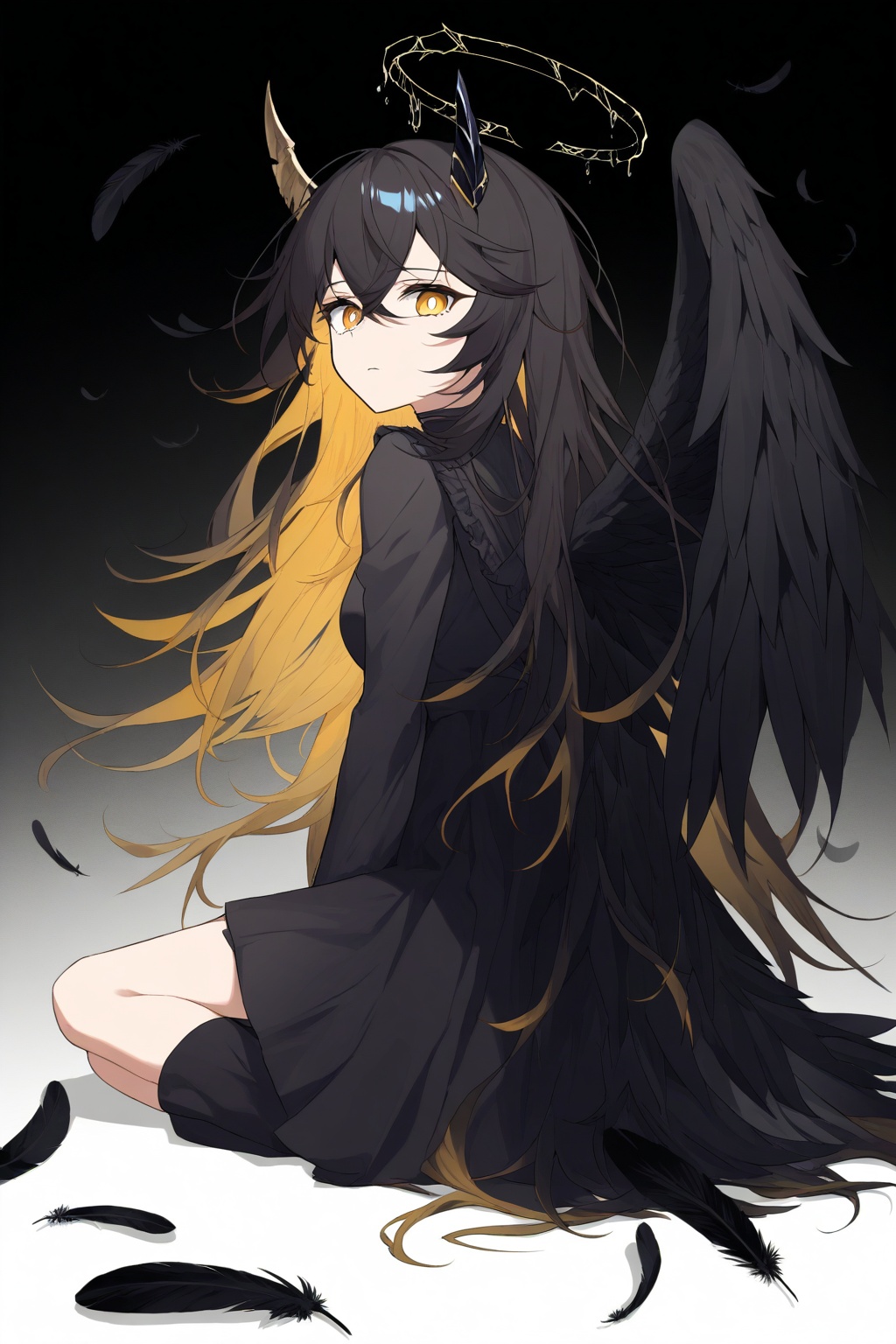 1girl,  falling angel,  solo on Tensor.Art