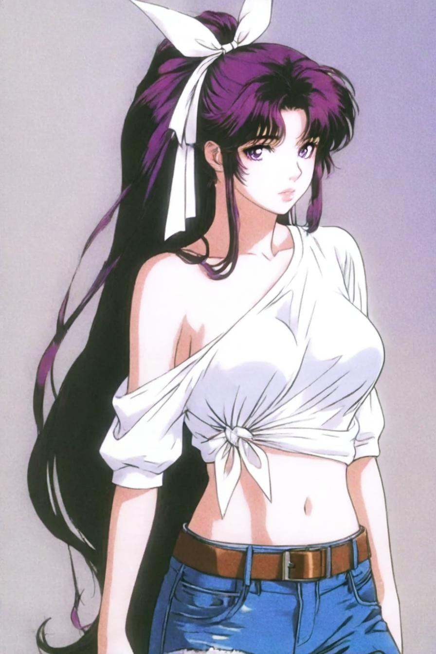 looking at the viewer,  asymmetrical clothes,  navel on Tensor.Art
