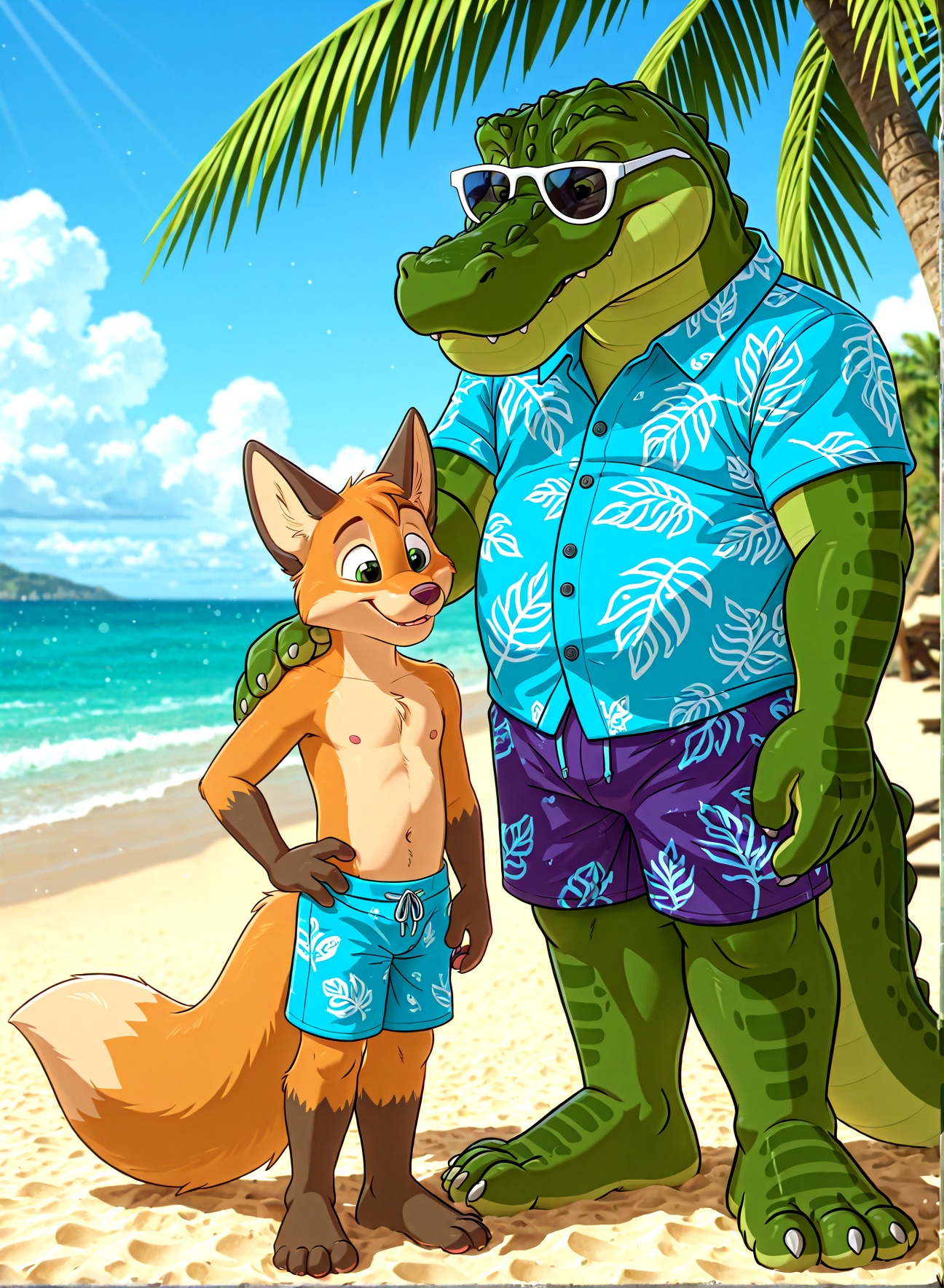2boys,  Kyle the fox,  size difference on Tensor.Art