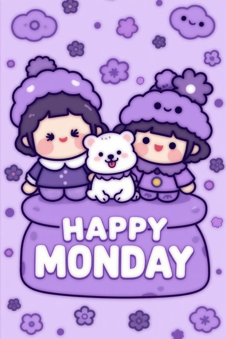 Cute cartoon style illustration with soft outline and vibrant pastel colors,  dreamy background featuring cute girls with...