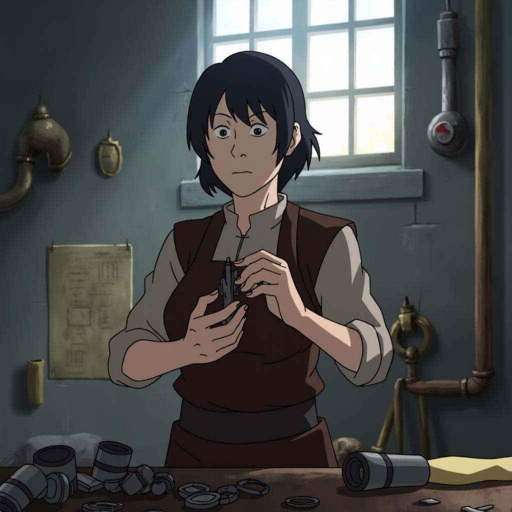 2d western animation screencap in lk artstyle with rich,  desaturated color tones and soft ambient lighting,  in a 1:1 squ...