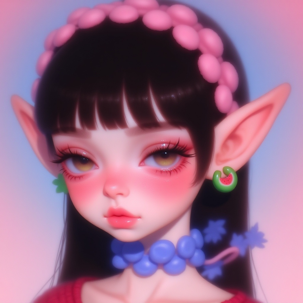 m1sty_style of young,  fair-skinned female elf with large,  pointed ears on Tensor.Art