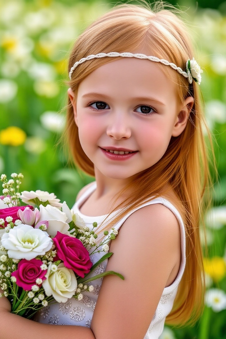 A high-resolution,  realistic,  portrait-style a girl 8 year-old on Tensor.Art