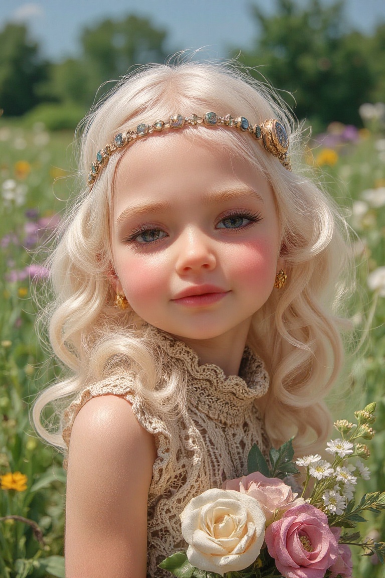 A high-resolution,  realistic,  portrait-style a girl 8 year-old on Tensor.Art