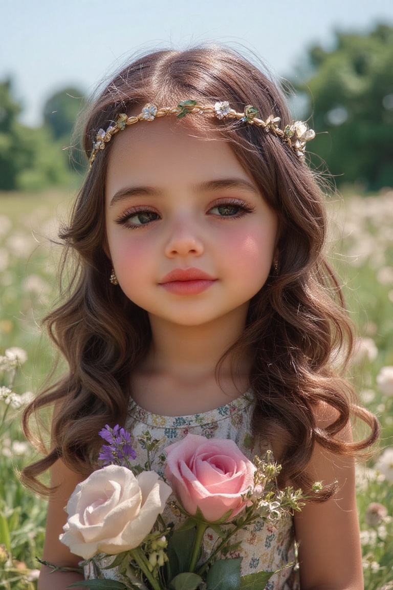 A high-resolution,  realistic,  portrait-style a girl 8 year-old on Tensor.Art