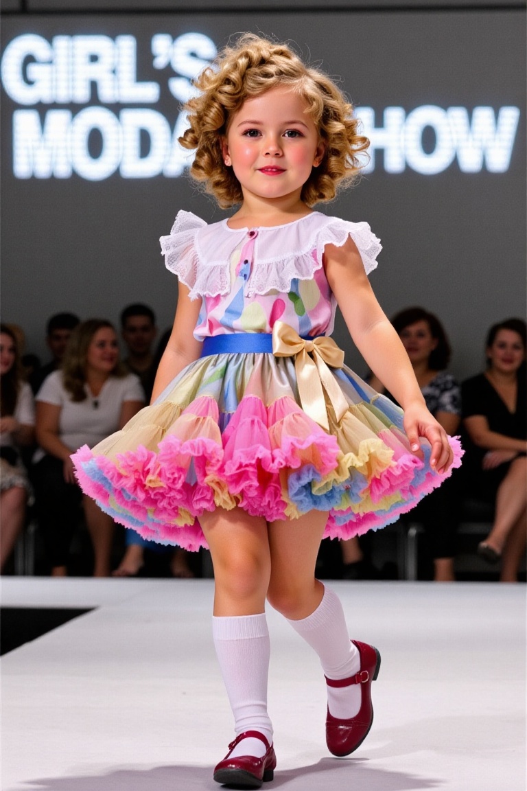 ultra-realistic film photography with minute details,  little girl in multicolor pettiskirt,  5 year-old on Tensor.Art
