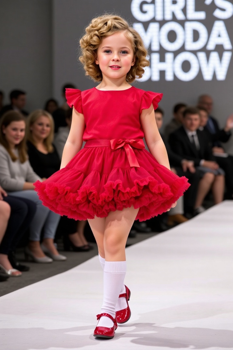 ultra-realistic film photography with minute details,  little girl in red pettiskirt,  5 year-old on Tensor.Art