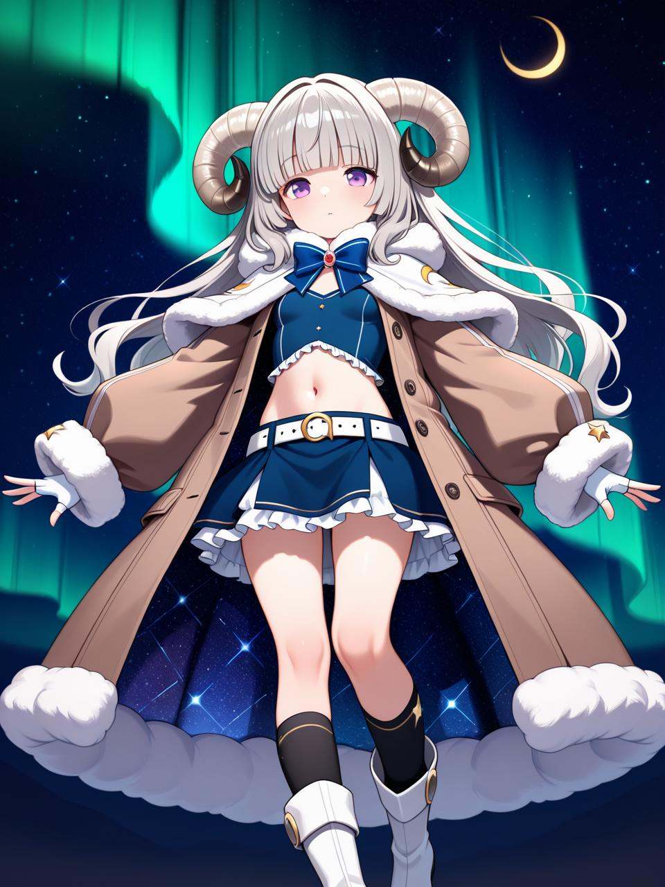 aurora_atria,  gray hair,  long hair on Tensor.Art