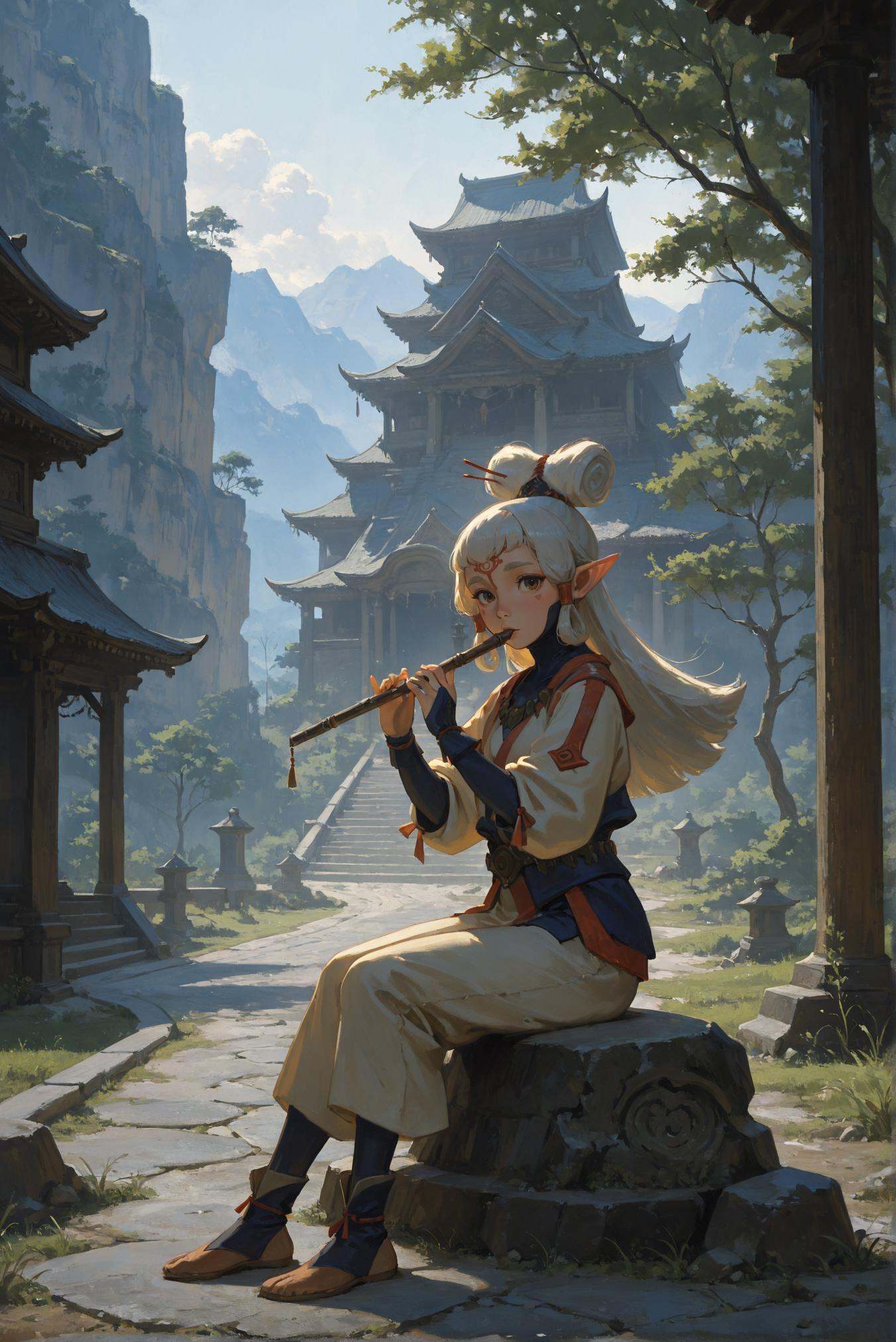 paya \(zelda\),  scenery,  eastern temple on Tensor.Art