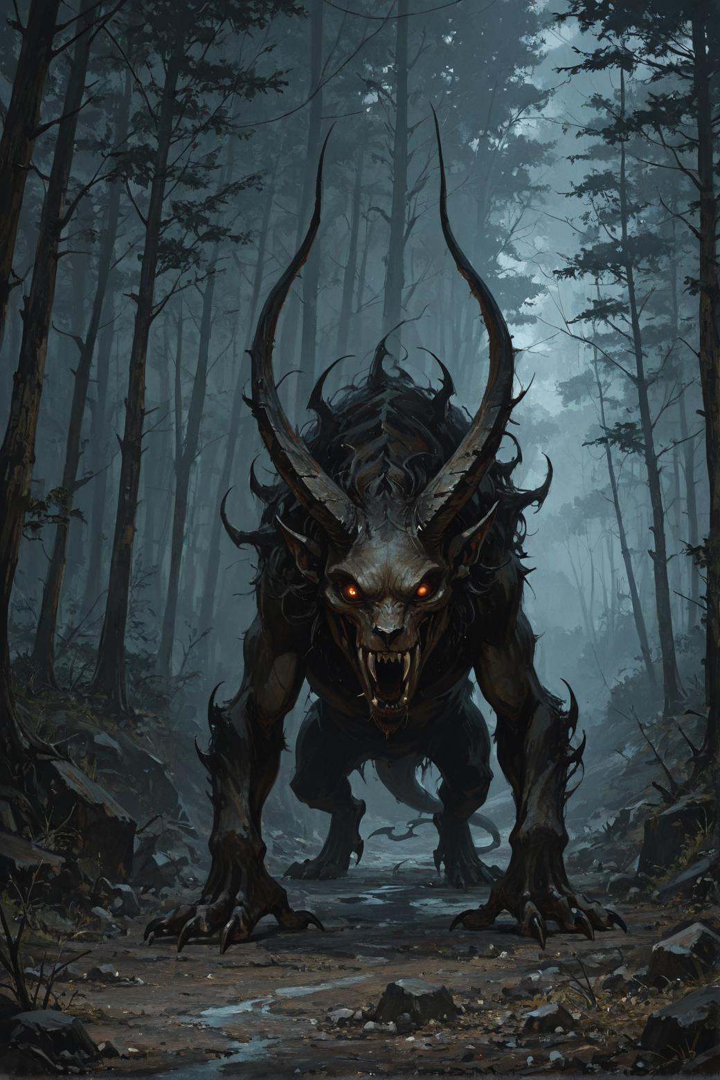 demon,  solo,  claws on Tensor.Art