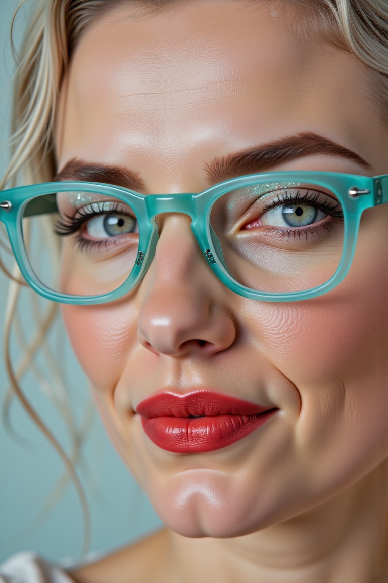 Close-up hyperrealistic portrait of a 20-year-old woman with a very youthful appearance,  posing in profile while gazing s...