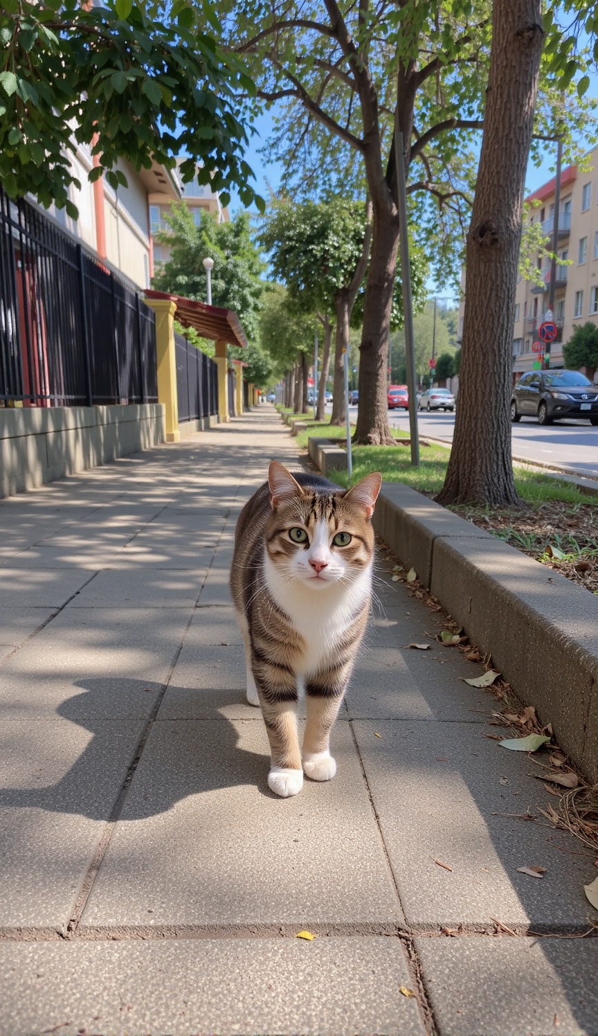 cat,  walks,  walkway on Tensor.Art