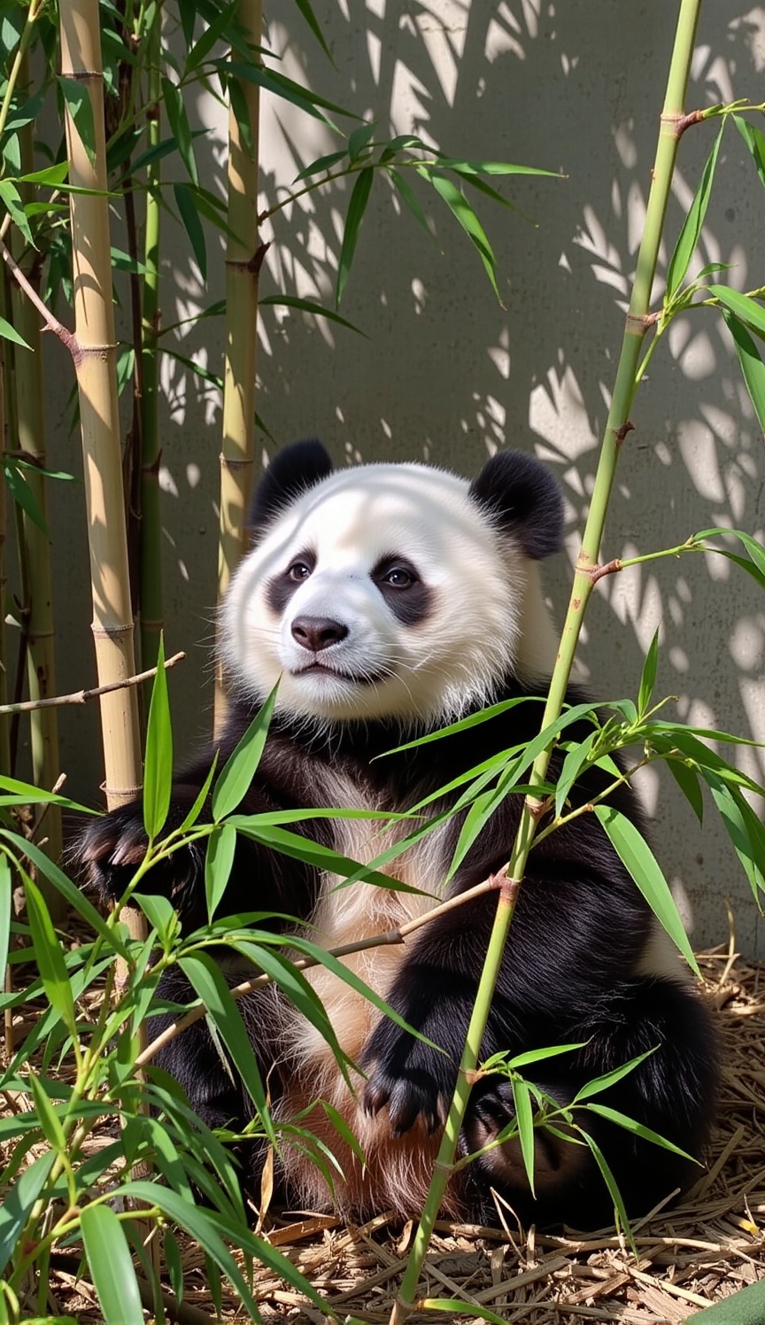panda,  bamboo,  shadow foliage on Tensor.Art