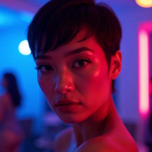 A beautiful Southeast Asian woman with golden tan skin,  an oval face,  almond-shaped dark brown eyes on Tensor.Art